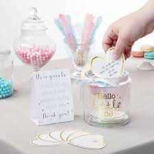 A new change is coming to your family a few months from now. Iridescent Baby Shower Wish Jar With Heart Shaped Cards Kate Aspen