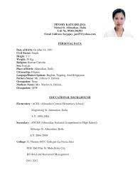 Create job winning resumes using our professional resume examples detailed resume writing guide for each job resume samples for inspiration! Pensry Kate Delima Nichol St Alimodian Iloilo Cell No 09