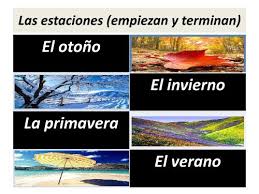 El invierno 2016 empezó el 22 de diciembre del 2015, y terminó 20 de marzo. Este Es El Vocabulario Del Tiempo
