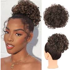 PEACOCO Curly Ponytail Extension Drawstring Ponytails for Black Women  Synthetic Curly Drawstring Ponytail with 2 Clips