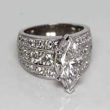 Breakaway Wedding Band Marquise Shaped Diamond Engagement Rings Diamond Engagement Rings Unique Engagement Rings