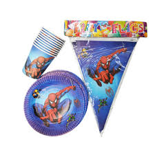 Spider birthday centerpiece number 4, spiderman birthday, spiderman party supplies, spiderman party printable, instant download. Spiderman Theme Party Disposable Tableware Tray Flag Cup For Kids Birthday Party Decoration Friends Party Buy At The Price Of 1 45 In Aliexpress Com Imall Com