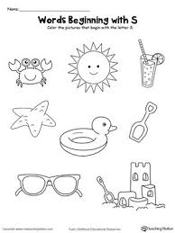 Color The Pictures Words Beginning With Letter S Beginning Sounds Worksheets Letter S Worksheets Alphabet Worksheets Kindergarten