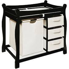 Badger Basket Sleigh Style Baby Changing Table With Hamper And 3 Baskets Black Includes Pad Walmart Com Baby Changing Tables Badger Basket Baby Changing Table