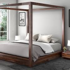 Hampshire Rustic Solid Wood Canopy Bed W Nightstands Solid Wood Platform Bed Platform Canopy Bed Canopy Bed Frame