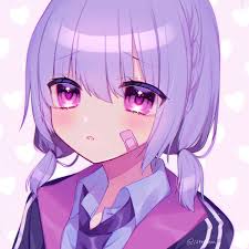 紫髪ついんてちゃん アイコン かわいい カワイイアート かわいいイラスト