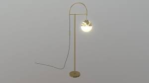 Zuo modern mascot floor lamp, 61 5/8h, brass shade/black base. Floor Lamps A 3d Model Collection By Zuo Modern Zuo Sketchfab