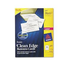 Made of thick, heavy cardstock from 90 to 94 pounds, these sturdy cards are coated on both sides to offer vivid color graphics and sharp, clear text. Avery Clean Edge Business Cards Laser 2 X 3 1 2 Ivory 200 Pack 5876 Target
