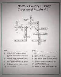 Themed crossword puzzles with a human touch. Norfolk County Heritage Culture Here Are The Answers To Last Night S Norfolk County History Crossword Puzzle How Did You Do Let Us Know If You Would Like Us To Post