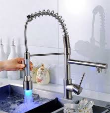 spring spout led kitchen faucet