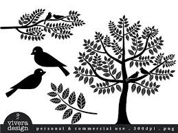 Transparent Bird On Branch Silhouette Digital Silhouette Love Birds Branches And Tree By Viveradesign 5 00 In 2020 Digital Clip Art Love Birds Bird On Branch