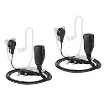 2-Pin Covert Acoustic Tube Walkie Talkie Earpiece – Two Way Radio Earpiece  with a PTT Mic - Compatible with Walkie Talkie Headset Brands (Kenwood, ...