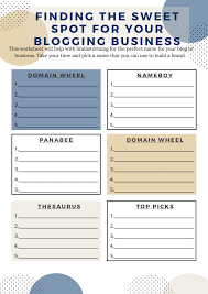 Free Editable Worksheet To Find Your Blog Name In 2020 Blog Printables Business Blog Blog Names