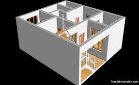 Three bedroom 3d house plan. 25x30sqft Plans Free Download Small Home Design Download Free 3d Home Plan