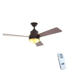 Hampton Bay Trieste 52 In Indoor Oil Rubbed Bronze Ceiling Fan With Light Kit And Remote Contr Bronze Ceiling Fan Ceiling Fan With Light Ceiling Fan Light Kit