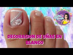 Sencillas y bonitas unas uña decoradas manicura y uñas pies. Diseno De Unas Para Pies En Blanco Unas Paso A Paso Unas Principiantes Youtube