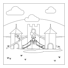 Today you can grab these fun playground coloring pages. Kids On Playground Coloring Book Page By Smartstartstocker Thehungryjpeg Com
