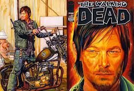 4 Walking Dead glossy art prints Rick Michonne Daryl Merle Chris Hoffman  sketch