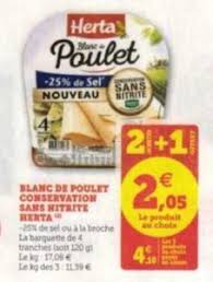 Le blanc de poulet conservation sans nitrite de herta c'est 5 ans de recherche. Blanc De Poulet Sans Nitrite Herta Chez Magasins U 29 12 09 01 Catalogues Promos Bons Plans Economisez Anti Crise Fr