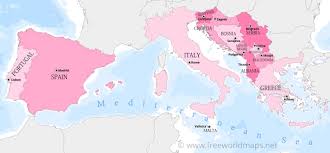 Map of europe in colors of rainbow spectrum. Southern Europe Maps By Freeworldmaps Net