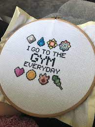 See more ideas about cross stitch patterns, stitch patterns, cross stitch. Fo Gym And Pokemon Obsessed Boyfriends Secret Christmas Stitch Present Crossstitch