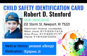 Ohio photo id cards for children may assist police if a child is reported missing. Kid Safety Id Horizontal Great Selection Of Child Id Cards Templates Easyidcard