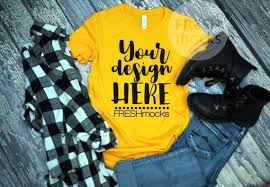 Download Bellacanvas 604 Ladies Tshirt T Shirt Tee Mockup Yellow Etsy Mockup T Shirt Mockup Free Psd Shirt Mockup