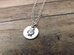 Personalized Necklace Owl Necklace Hand Stamped Etsy Hand Stamped Jewelry Sterling Silver Owl Necklace Personalized Necklace