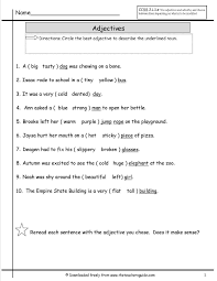 Kids Free English Grammar Worksheets For Grade 2 English Grammar Grammar Worksheets Adjectives Adjective Worksheet