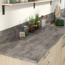 Credence Stratifie Effet Beton Brut Chene Boreal H 64 Cm X Ep 9 Mm X L 300 Cm Haushalt
