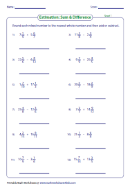 Use these second grade fractions worksheets with your young mathematician. Estimate The Sum Or Difference Fractions Worksheets Fractions Multiplying Fractions Worksheets