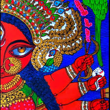 Goddess Of Destruction Indian Folk Art Madhubani Painting Madhubani Art