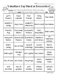 Valentine S Day Plural Or Possessive Color Sorting Worksheet Possessive Nouns Plurals Learn Hebrew