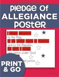 Beginning Reader Friendly Pledge Of Allegiance Poster Features Words Segmented By Color To Enhance Print Tracki Pledge Of Allegiance Pledge Kindergarten Works