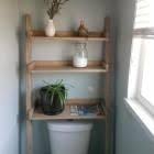 Lumber cut to the appriopriate dimensions. Over The Toilet Storage Leaning Bathroom Ladder Over Toilet Storage Room Storage Diy Bathroom Shelf Decor