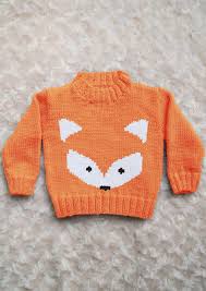 Intarsia Fox Face Chart Childrens Sweater Knitting