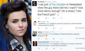 Vivi Kenny was told by The Kooples shop assistant she wasn't skinny enough  | Daily Mail Online