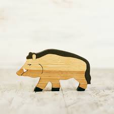 Wooden Wild Boar Toy Hog Figurine Woodland Animals In 2020 Woodland Animals Wooden Animals Wild Boar