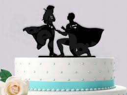 Superman Proposing To Wonder Woman Superhero Event Wedding Cake Topper Superhero Wedding Wonder Woman Wedding Wedding Cake Toppers