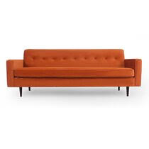 Danxee 55 living room sleeper futon with 2 pillows loveseat sleeper with memory foam mattress coil futon sofa bed couch with mid century modern design for home furniture (orange) $329.90. Modern Orange Sofas Allmodern