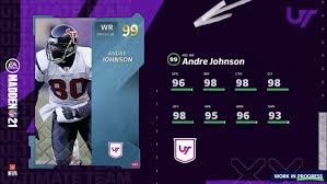 I had never played a madden game before and bought this because of the advertised build a team of legends . 99 Andre Johnson Unlockable Tomorrow Maddenultimateteam