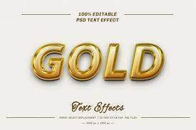 Download Realistic Gold 3d Text Style Effect Psd Free Download Pikbest