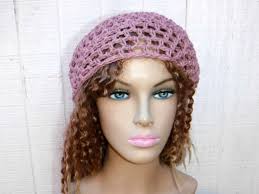 Weekend Cotton Snood Slouchy Hat/smaller Women Dread Tam Cotton Hair Net  Beach Hat/rosy Slouchy Beanie Victorian Rose Pink Summer Beanie Hat