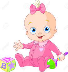 Baby Girl Playing With Rattle Baby Clip Art Baby Girl Clipart Baby Girl Cartoon Images