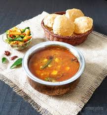 Poori Bhaji Recipe Raswala Bateta Nu Shaak Potatoes In Spicy Vegetarian Broth Maayeka Bedmi puri is famous pure vegetarian north indian food. poori bhaji recipe raswala bateta nu