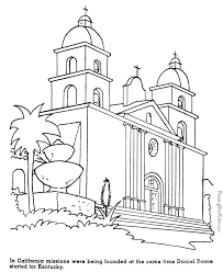 California map counties coloring page. California Missions History Coloring Pages For Kids 033