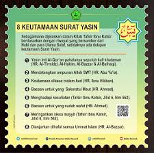 Surat yasin merupakan kolbunya al qur'an sehingga mempunyai fadhilah dan khasiat yang banyak, fadhillah surat yasin. Bisa Dikatakan Yasin Adalah Bagian Pondok Pesantren Sabilul Hasanah Facebook