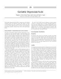 Pdf Geriatric Depression Scale