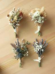 Double Thistles Bohemian Rustic Dried Flowers Boutonniere French Lavender Meets German Statice Dried Flower Bouquet Wedding Flower Arrangements Dried Flowers