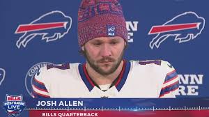 Josh Allen devastated and sobbing in post-game media availability.